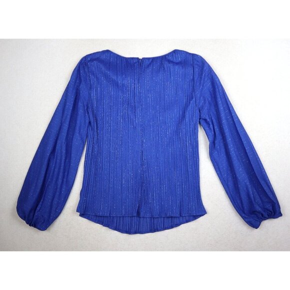 VINTAGE 70s WOMEN'S BLUE 2-PIECE DRESS SKIRT & TOP - GAYLE EVANS - SIZE 12.5 - Picture 6 of 11